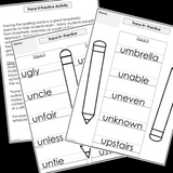 Modified Spelling Activities | Featuring 'u' Words | For 4th Grade