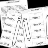Modified Spelling Activities | Featuring 'r' Words | For 4th Grade