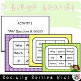 "WH" Questions BINGO And Board Games | Differentiated For K-5th Grade