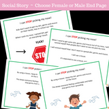 I Can STOP Picking My Nose | Social Skills Story and Activities | Version 2