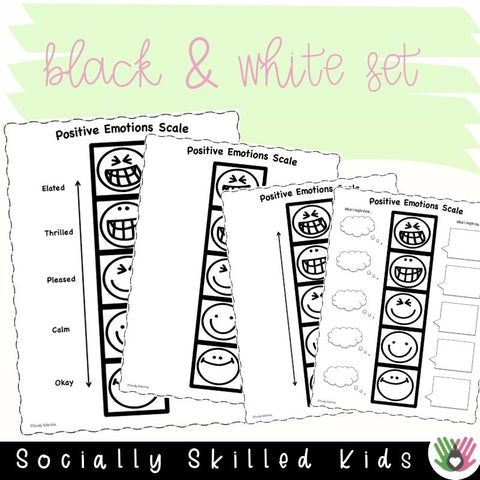 Emotions Scales with Activities | Positive And Negative | Smiley Face ...