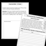 Modified Spelling Activities | Featuring 'd' Words | For 4th Grade