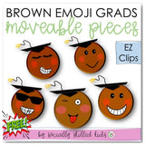 Emoji Grads | Brown | EZ Clips Moveable Clip Art