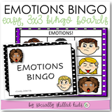 Emotions BINGO | 3x3 Easy Play Differentiated BINGO Boards