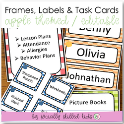 Frames, Labels and Task Cards | Apple Themed