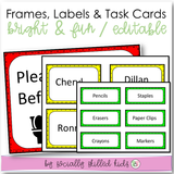 Frames, Labels and Task Cards | Bright and Fun Themed