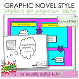 Graphic Novel Templates Fuchsia and Teal | EDITABLE and PDF