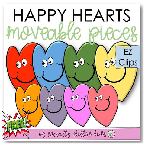 Happy Hearts | EZ Clips | Moveable Pieces Clip Art