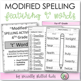 Modified Spelling Activities | BUNDLE 4 | 't' - 'y' Words | For 4th Grade