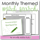 Word Searches | Monthly Themed & Editable