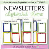 NEWSLETTERS Clipboard Theme | September To June | Color Version