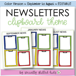 NEWSLETTERS Clipboard Theme | September To August | Color Version