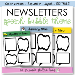 NEWSLETTERS Speech Bubble Theme | September To August | Color Version