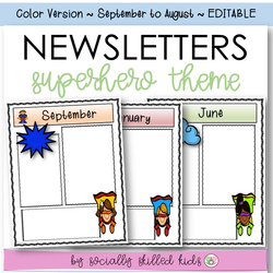 NEWSLETTERS Superhero Theme | September To August | Color Version
