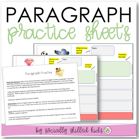 Paragraph Practice | Graphic Organizer For Basic Paragraph Writing
