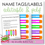 Pencil Themed Name Tags/Classroom Labels | Freebie