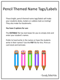 Pencil Themed Funny Face Name Tags/Classroom Labels | Freebie