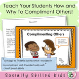 COMPLIMENTS - with COMPLIMENT STARTERS - Perspective Taking Activity for 1st-5th