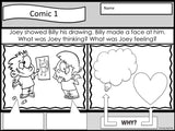 PERSPECTIVE TAKING Activity | Comic Strip Style | Black and White Version | For K-2nd