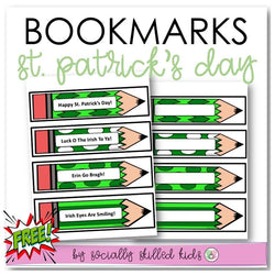 St. Patrick's Day Bookmarks | Freebie
