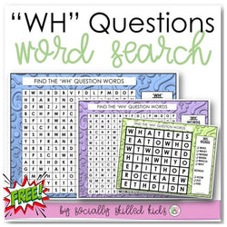 'Wh' Questions Word Search | Freebie