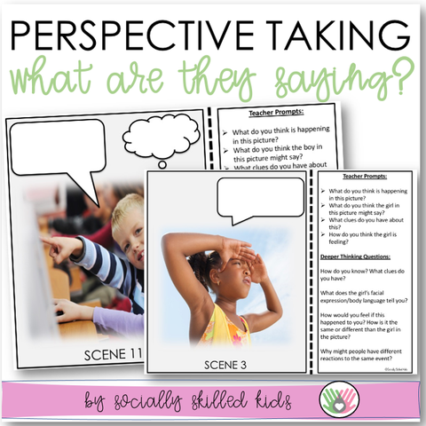 Perspective Taking Photo Activity Cards | Set 2 | What Are They Saying?